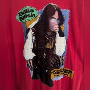 Billie Eilish Red Long Sleeve Concert Shirt